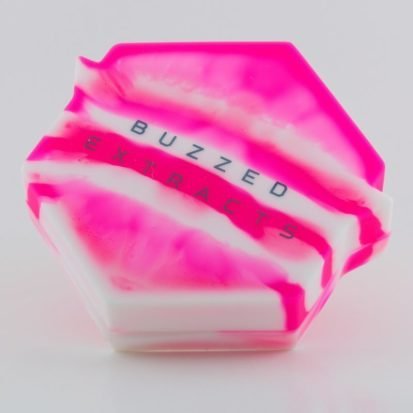 Buzzed Silicone Container with Stainless Steel Tool (Pink)